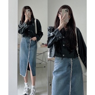 Áo khoác da croptop nữ, áo da nữ basic phong cách cá tính trẻ trung năng động