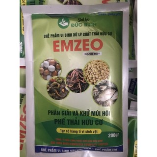 Men ủ EMZEO men ủ vi sinh khử mùi hôi phân cá ,ủ đậu tương ủ rác thải sinh hoạt (gói 200gr)