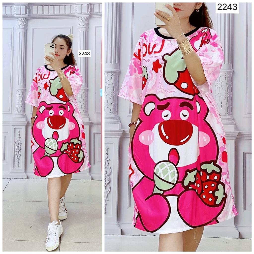 (55kg đến 85kg) Đầm Suông 3D Big Size, Hàng Shop bao đẹp - D2243