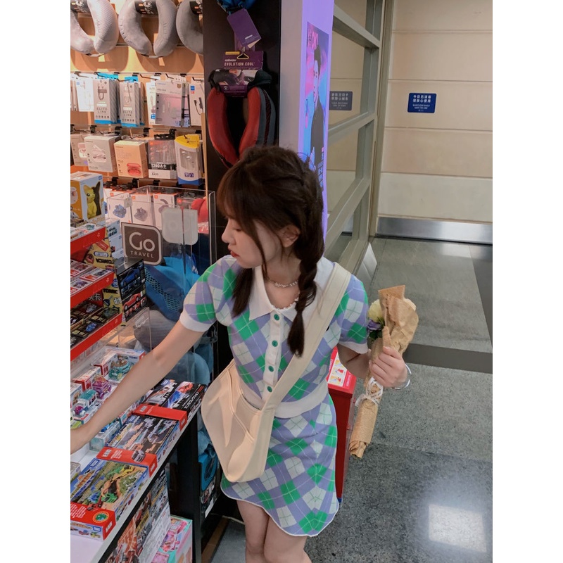 PunkyRabbit Phụ Nữ Mùa Hè Thanh Lịch Cổ Gập Kẻ Sọc Áo Thun Tay Ngắn Lưng Bodycon Váy Bộ