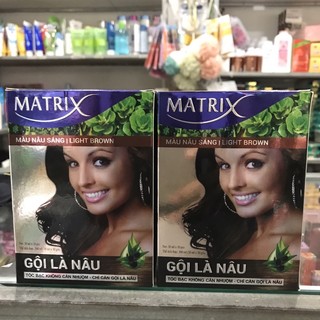 Dầu gội phủ bạc tóc cấp tốc matrix gội là nâu sáng 30ml - hộp 10 gói