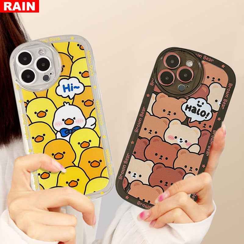 Ốp Điện Thoại Hình Vịt Vàng / Gấu Cho IPhone 14 14 Pro MAX 11 Pro 11 Pro MAX 12 12 Pro 12 Pro MAX 13 Pro MAX X XR XS MAX 6S 7 8 Plus SE 2020 Ốp Bảo Vệ Chuyên Dụng Dành Cho Xe Đạp