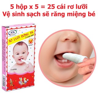 Gạc rơ lưỡi đông pha, gạc rơ lưỡi 3 con nai hộp 5 cái, lốc 10 hộp.