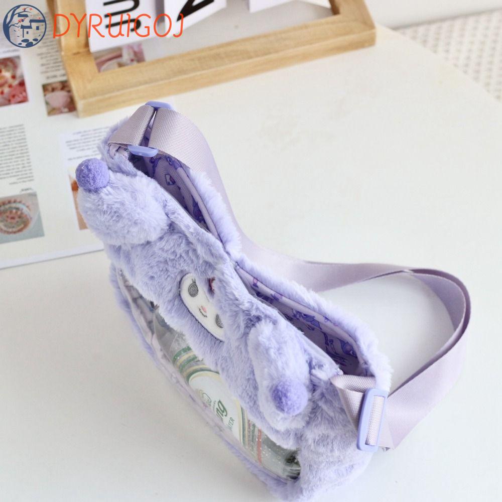 Túi Đeo Chéo Trong Suốt Bằng PVC Hình Kuromi Melody Nhồi Bông Dễ Thương