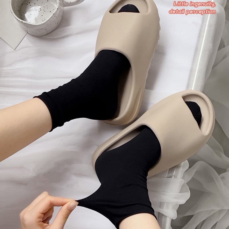 1 Đôi Tất Cotton Dệt Kim Dài Màu Đen / Hồng Phong Cách Nhật Hàn Cho Nữ