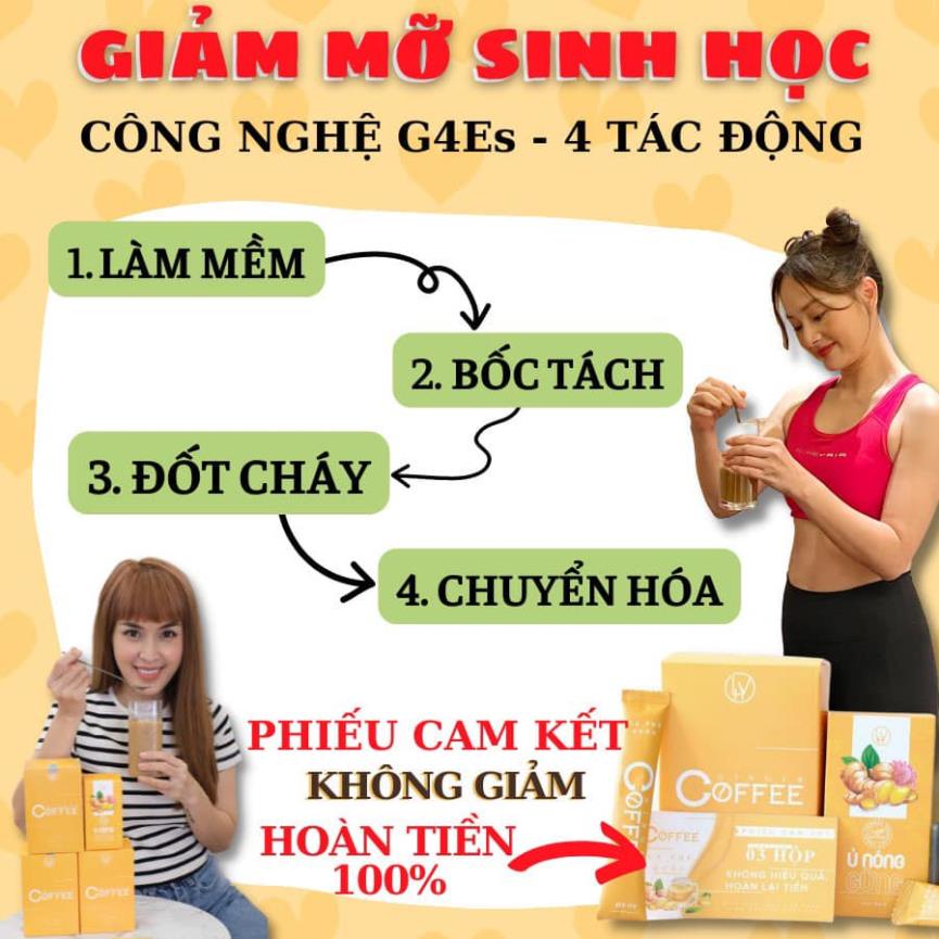 Cà Phê Gừng Giảm Cân - Ginger Coffee Chính Hãng, Giá Gốc, 1 Hộp 20 gói Siêu Giảm Mỡ