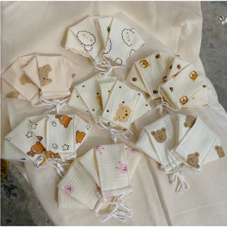 Khẩu trang vải cho bé - Khẩu Trang vải xô Muslin 2 lớp an toàn cho bé 0 - 3 tuổi