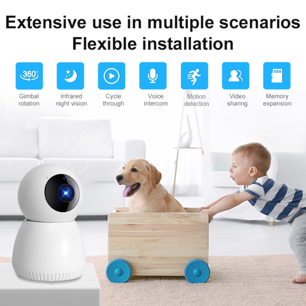 Hàng Có Sẵn Camera Giám Sát A8 Không Dây Wifi 1080P Hd Camera Quan Sát Ban Đêm Hồng Ngoại Ip Giám Sát An Ninh Liên Lạc Bằng Giọng Nói Xoay 360 Độ