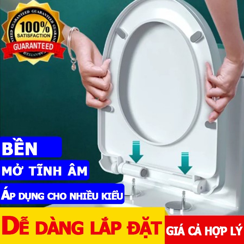Nắp bồn cầu đóng, đóng mở tĩnh âm, Phù hợp hầu hết mọi loại bồn cầu (đổi trả trong vòng 7 ngày)