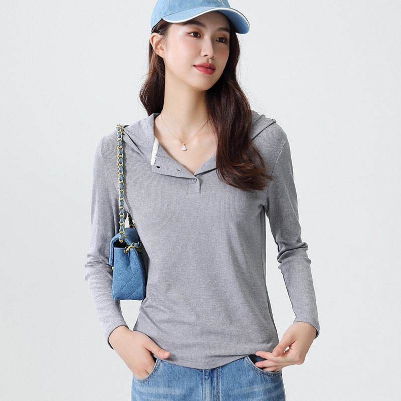 IELGY   IELGY Áo hoodie Tay Dài Hở Cổ Thời Trang Dành Cho Nữ