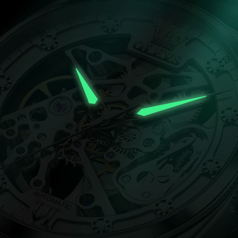 Đồng Hồ Nam Olevs Máy Cơ Size 40mm,Dây Đeo Bằng Da,Kim Dạ Quang,Chống Nước 30m,Bảo Hành Toàn Quốc 12 Tháng