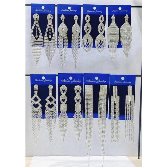 BÔNG TAI DÁNG DÀI 925 ĐÍNH ĐÁ THỜI TRANG