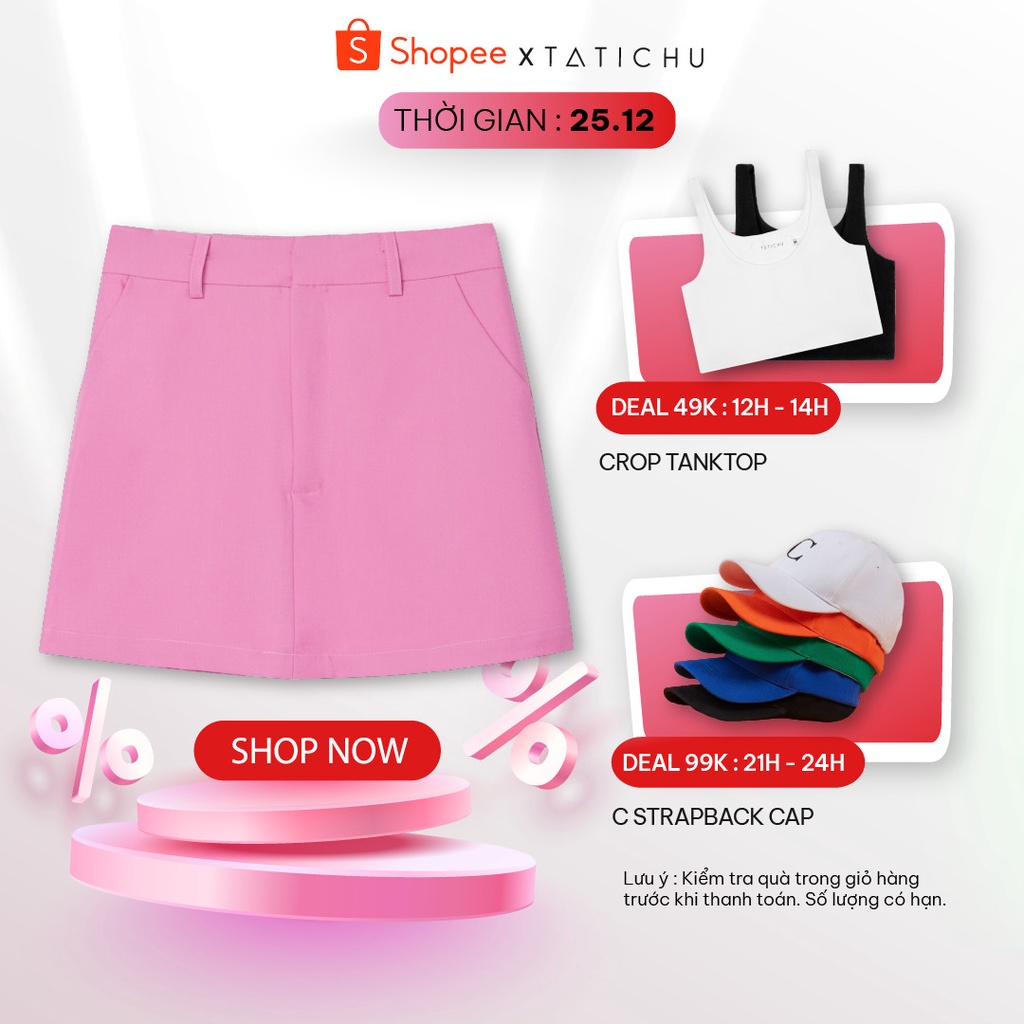 TATICHU - Váy quần chữ A trơn - Mini Jupe Skort