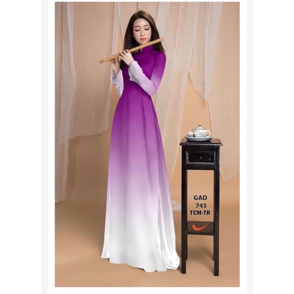 Vải áo dài 3D ombre