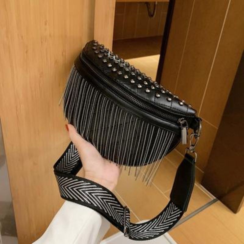Hàng Có Sẵn!✨Túi Đeo Chéo Đính Đinh Tán Phối Tua Rua Thời Trang 2022 Cho Nữ