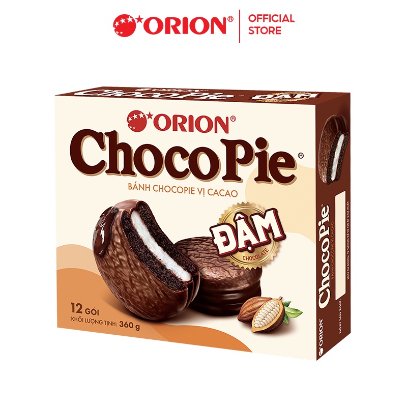 Hộp 12 gói bánh Orion ChocoPie ĐẬM vị ca cao (360G)