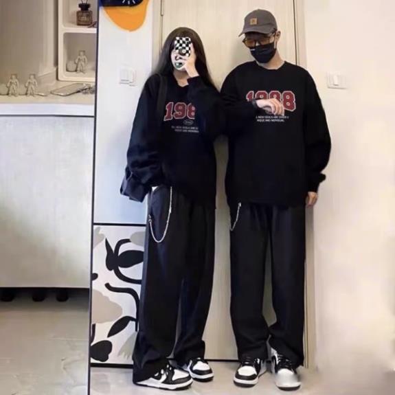 Áo Sweater cổ tròn dài tay 1988  thun hoodie form rộng UlzzangChất nỉ cotton đẹp Không Bai xù Trend