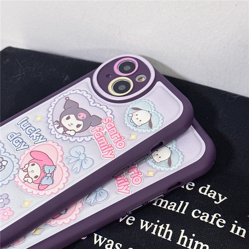 Ốp Điện Thoại Da Viền TPU Dẻo In Họa Tiết Hoạt Hình Dễ Thương Cho iphone 14 Pro Max 13 Pro Max 12 Pro Max