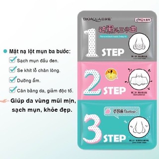 Miếng lột mụn mũi 3 bước step bioaqua
