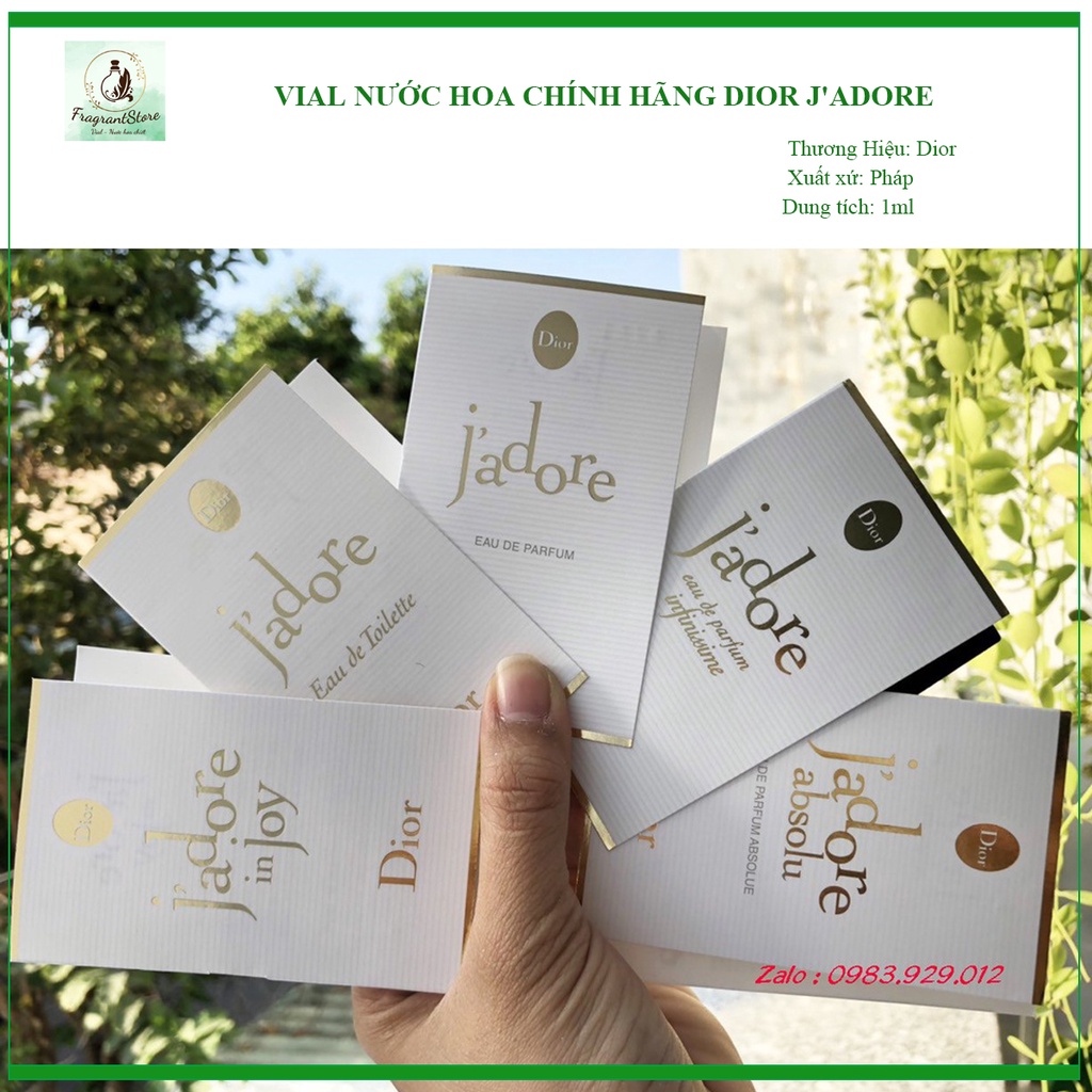 Vial nước hoa Dior Jadore các mùi