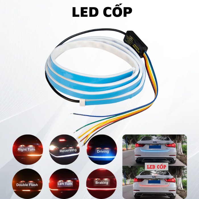 Dây đèn led cốp chạy đuổi đa chế độ xe ô tô đa chức năng chống nước