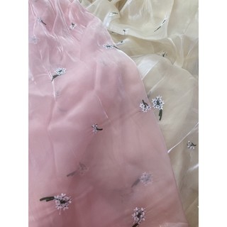 Vải Tơ organza thêu