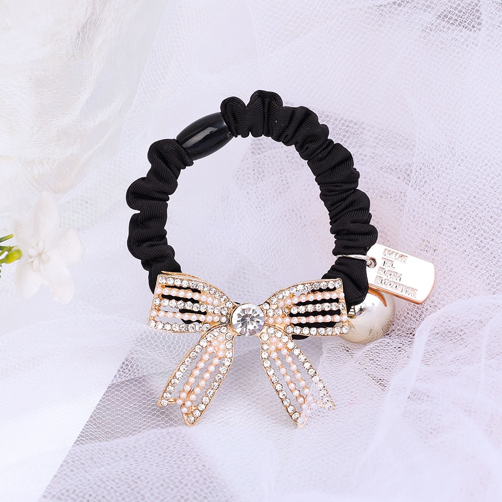 Dây Cột Tóc Cao Su Co Giãn Đính Đá Lấp Lánh Phong Cách Hàn Quốc Cho Nữ