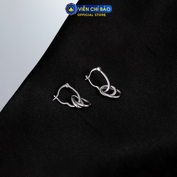 Bông tai bạc nữ xoắn sang chảnh chất liệu bạc 925 thời trang phụ kiện trang sức Viễn Chí Bảo B000561