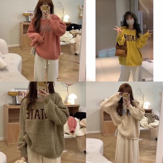 Áo len chữ vintage hot trend