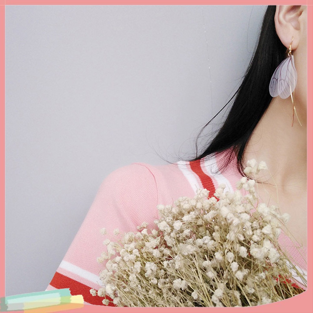 Đôi Khuyên Tai Dài Hình Cánh Bướm Phong Cách Retro Thời Trang Cho Nữ