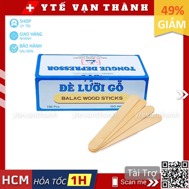 ✅ Que Đè Lưỡi Gỗ Hộp 100 Cây | Wax Lông Trong Thẩm Mỹ -VT0113 | Y Tế Vạn Thành