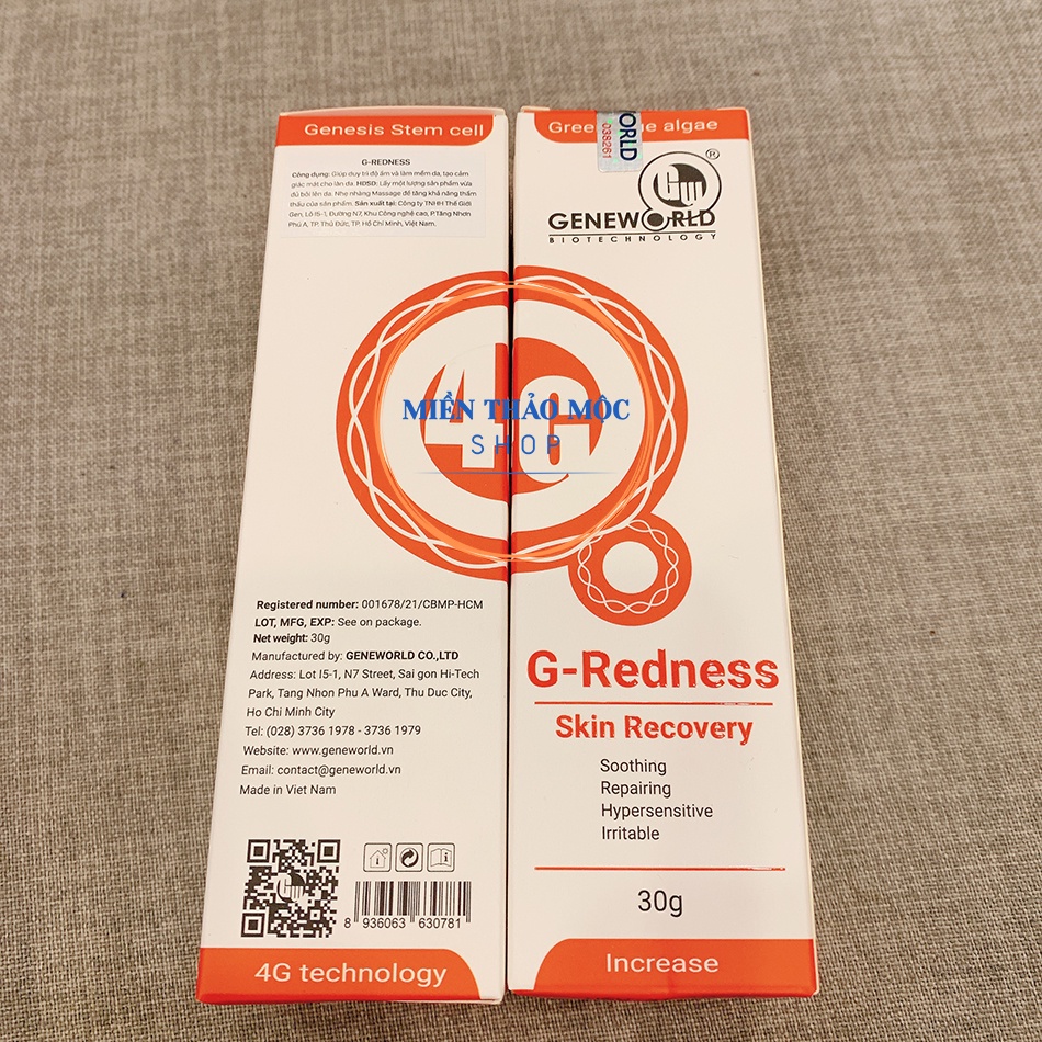 Serum hỗ trợ làm dịu da, phục hồi tổn thương da sau xâm lấn G - Redness Geneworld 30g