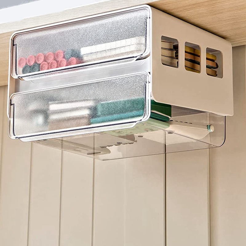 Ngăn Kéo Tủ 2 Tầng Tự Dính Có Thể Điều Chỉnh Tiện Dụng