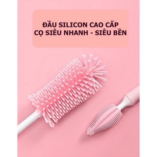 Bộ cọ rửa bình sữa núm ti silicon 3 chi tiết