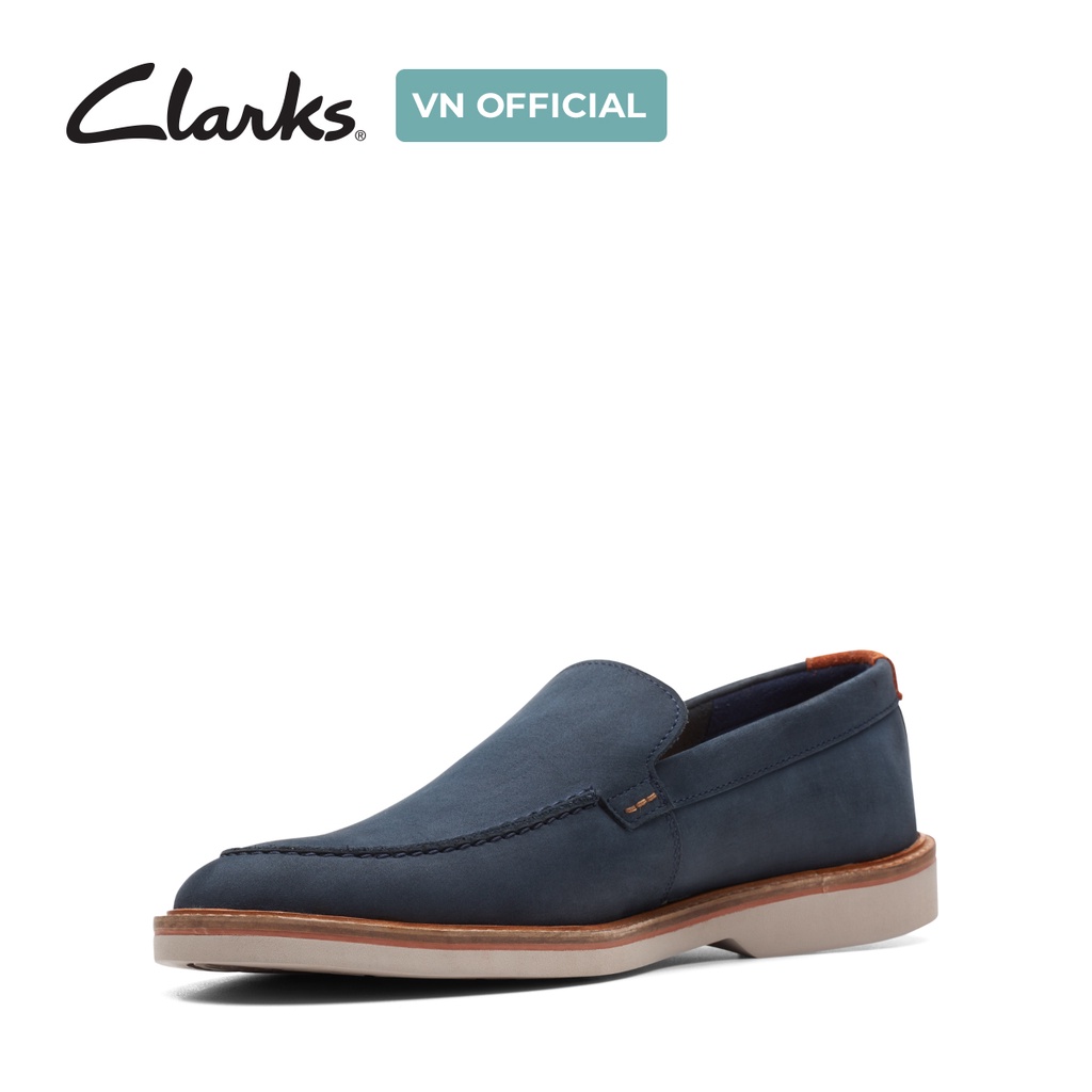 Giày Lười Da Nam Clarks AtticusLT Edge màu Navy Nubuck