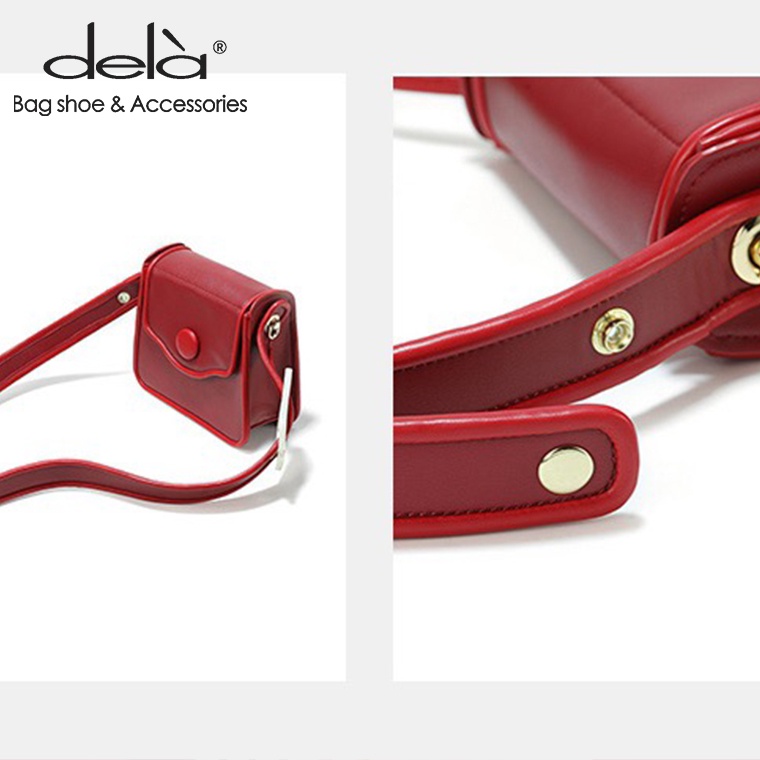 Dela Túi Da pu Đeo Chéo Vai Hình Vuông Nhỏ Nhắn Phong Cách Giáng Sinh Dela 2023