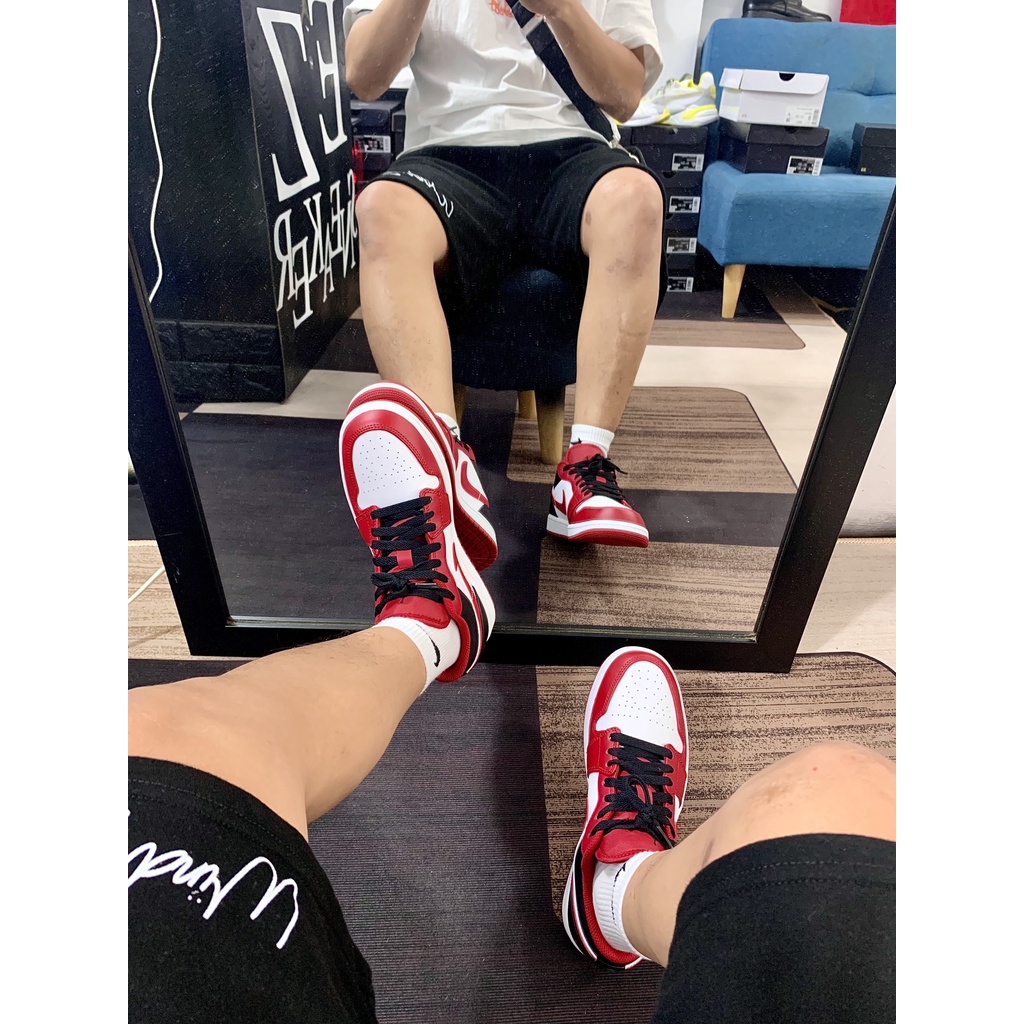 Giày Nike Air Jordan 1 Low " Chicago Bulls" Chính Hãng - 553558 163