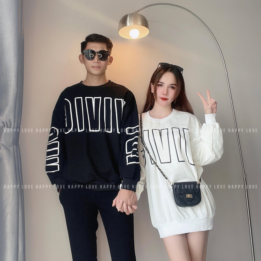 Đồ Đôi Couple Nam Nữ Set Áo Thun Unisex Đen Trắng In Chữ Phong Cách Đơn Giản Hàng QUẢNG CHÂU L1 Cao Cấp HAPPYLOVE H59