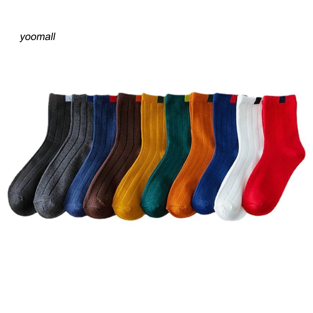 Set 5 Đôi Tất Dệt Kim Cổ Thấp Màu Trơn Chống Rách Thời Trang Sự Bảo Vệ