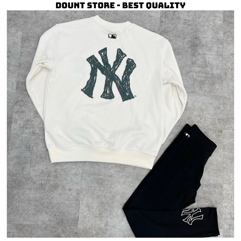 Áo Sweater MLB in Logo vải nỉ cao cấp Áo Swt NY in hình mới nhất