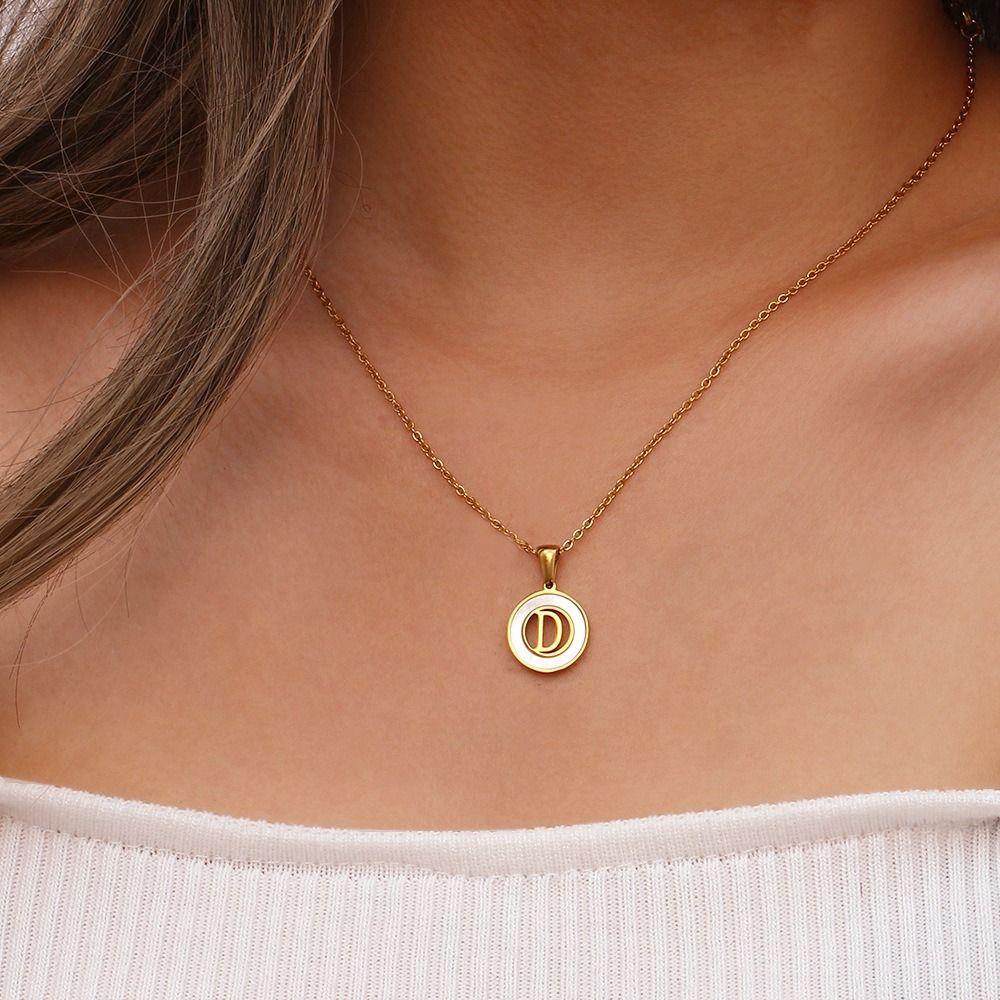 Vòng cổ Mặt 26 Chữ Cái Bằng Thép Không Gỉ Thời Trang Dành Cho Nữ