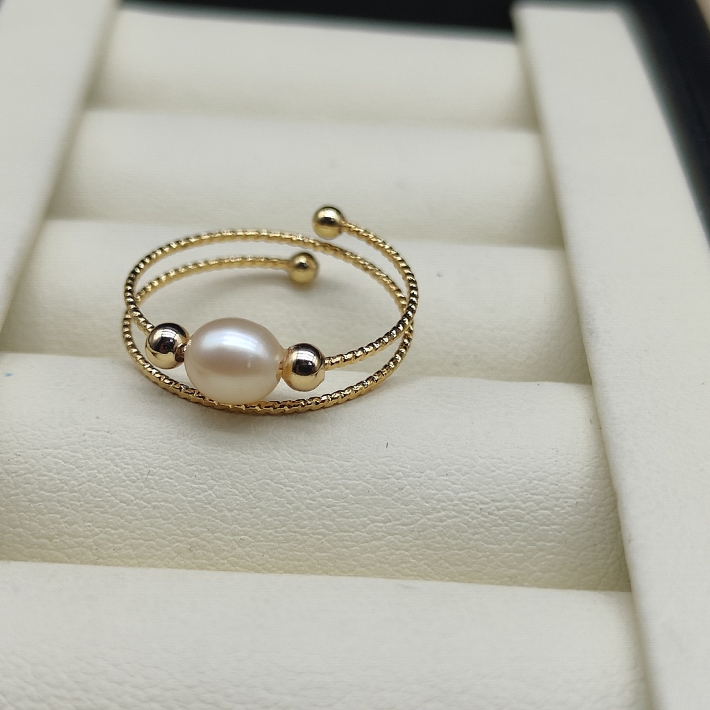 Nhẫn Mạ Vàng 14k Đính Ngọc Trai Nhân Tạo Thời Trang