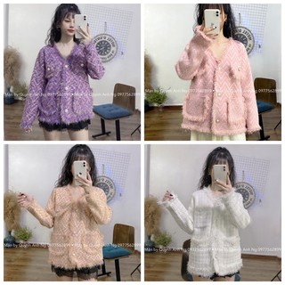 Áo khoác lông thỏ cardigan cho nữ siêu hot chất liệu dày mịn