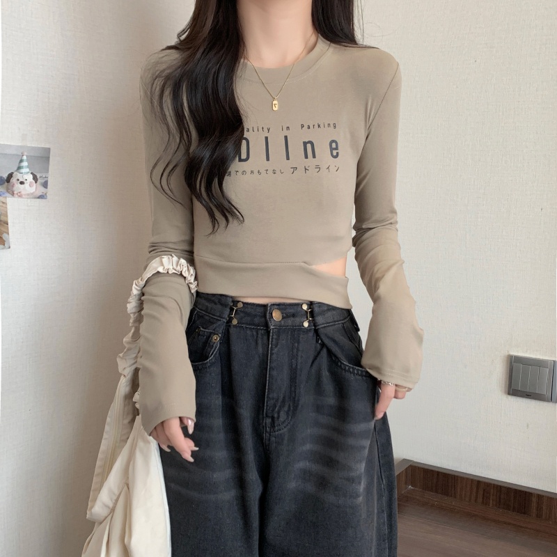 Áo croptop SUXI tay dài dáng ôm phong cách quyến rũ thời trang cho nữ