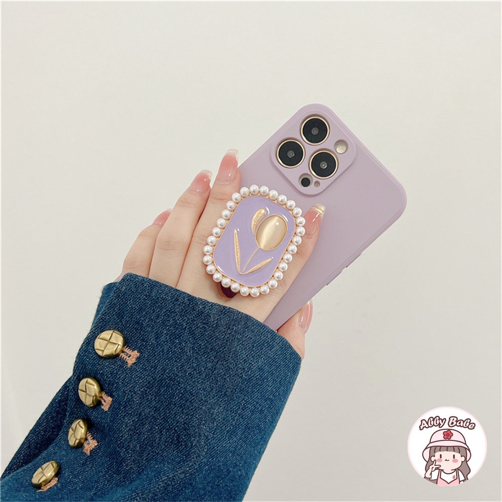 Ốp Điện Thoại TPU Mềm Chống Mồ Hôi Có Giá Đỡ Hình Hoa Tulip Cho IPhone 14 Pro Max 11 7Plus 13 12 11 Pro Max X XS