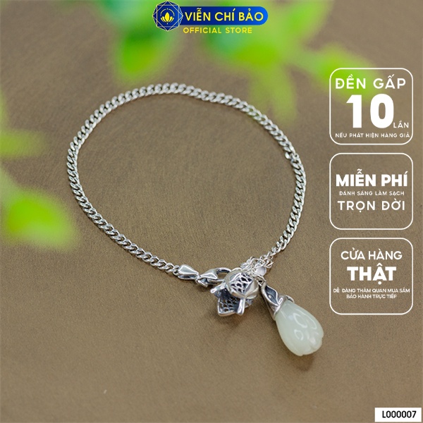 Lắc tay xích bạc thái mix hoa lan chất liệu bạc Thái 925 thời trang phụ kiện trang sức Viễn Chí Bảo L000007