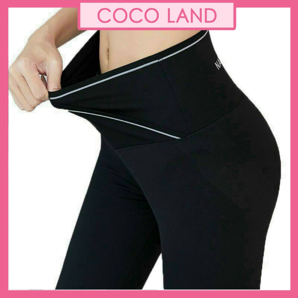 Quần legging nữ cạp chéo lưng cao gen bụng vải thun cotton ôm bó Quần tregging nữ dài tập gym Geleva LEG421 cocoland - s