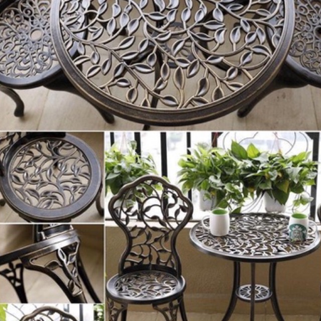 Bàn ghế nhôm đúc nhập khẩu TG02