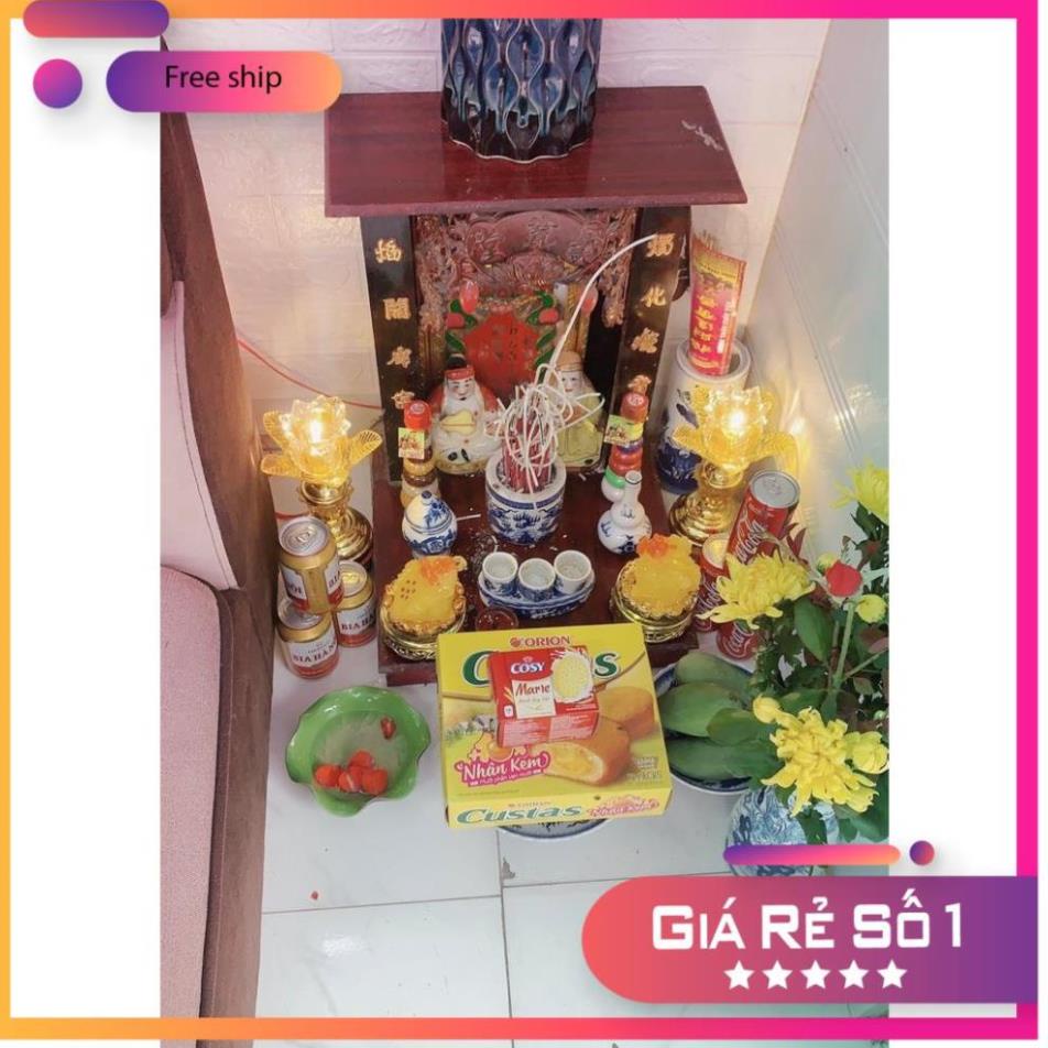 Đèn Thờ Bày Ban Thần Tài , Ban Gia Tiên ,Bông Thuỷ Tinh Sang Trọng Cao 20cm