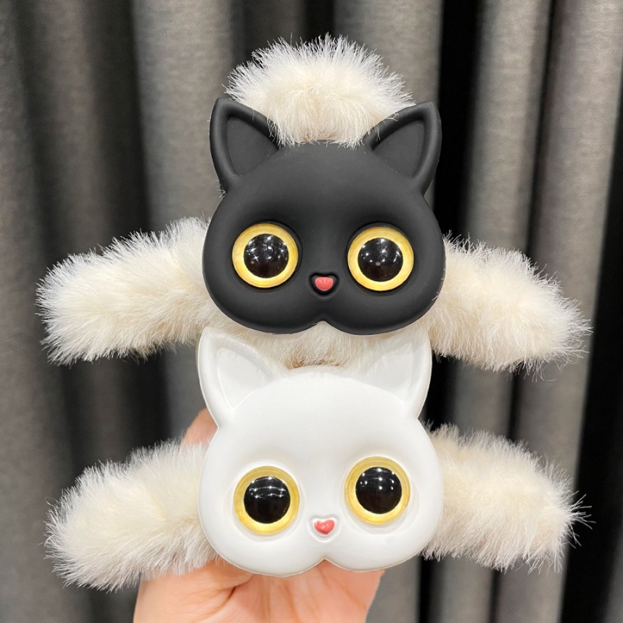 Dây Buộc Tóc Co Giãn Hình Mèo Bông Hoạt Hình Dễ Thương Cho Nữ